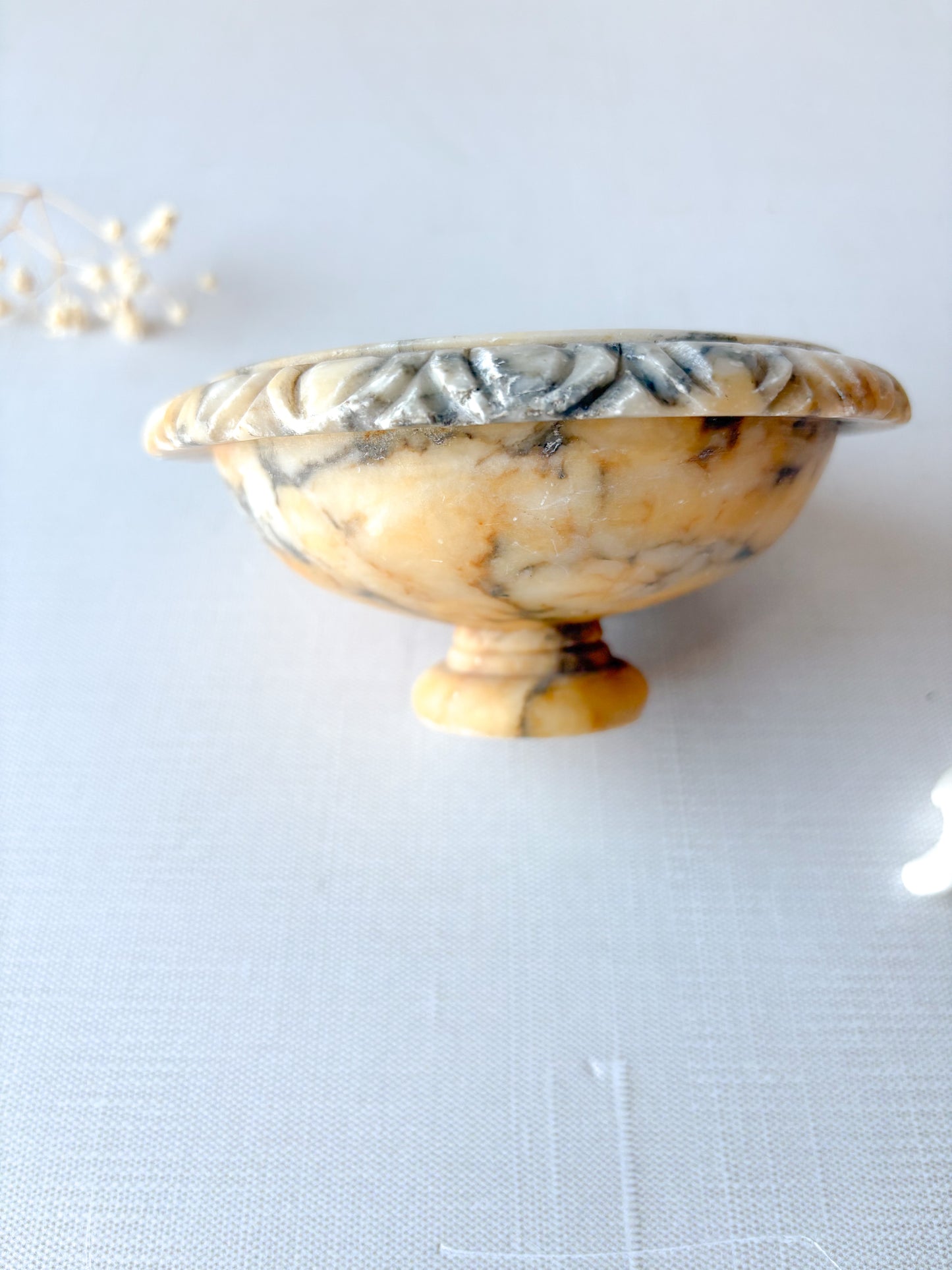 Alabaster bird bath