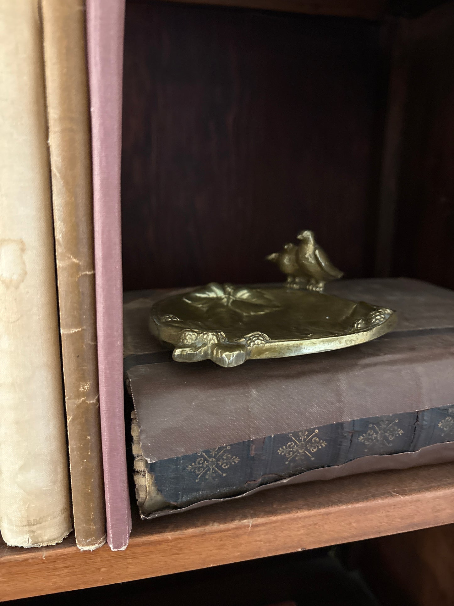 Brass bird dish