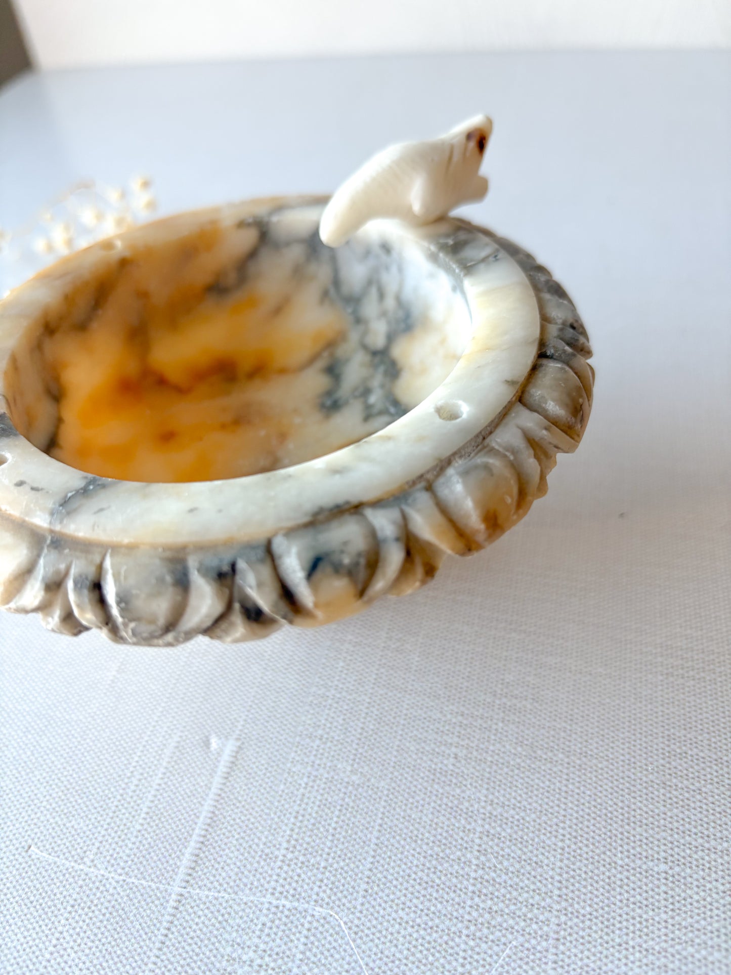 Alabaster bird bath