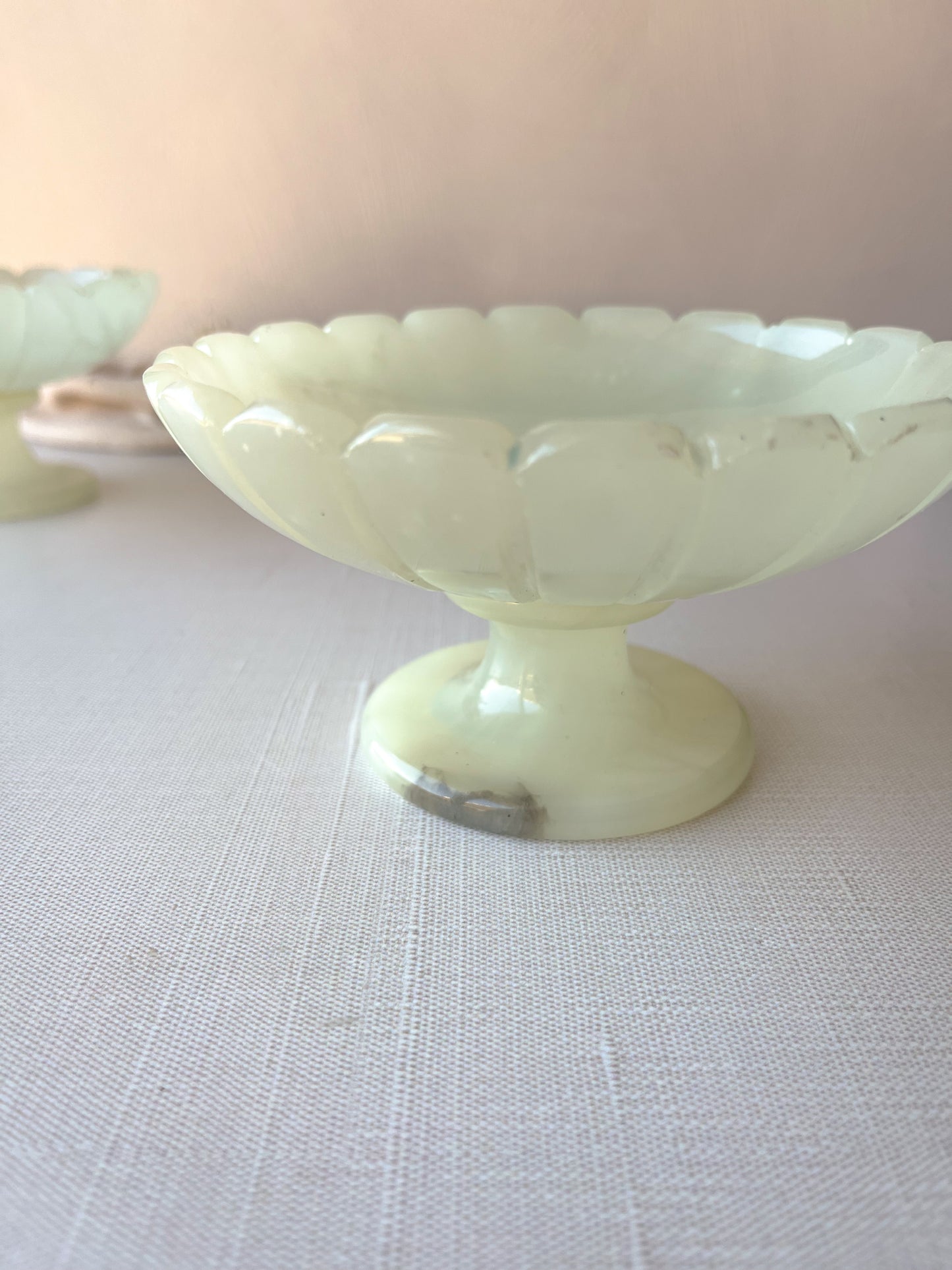 Pale green alabaster compote