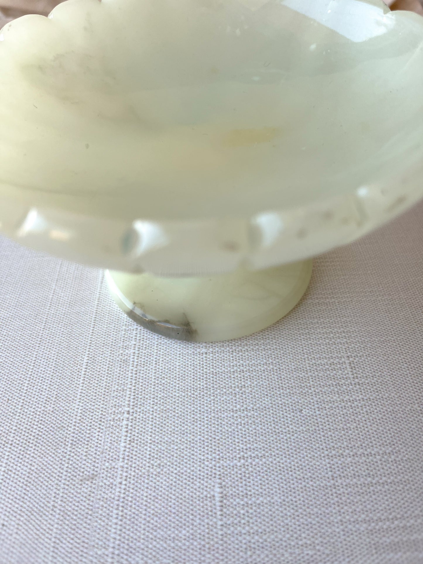 Pale green alabaster compote