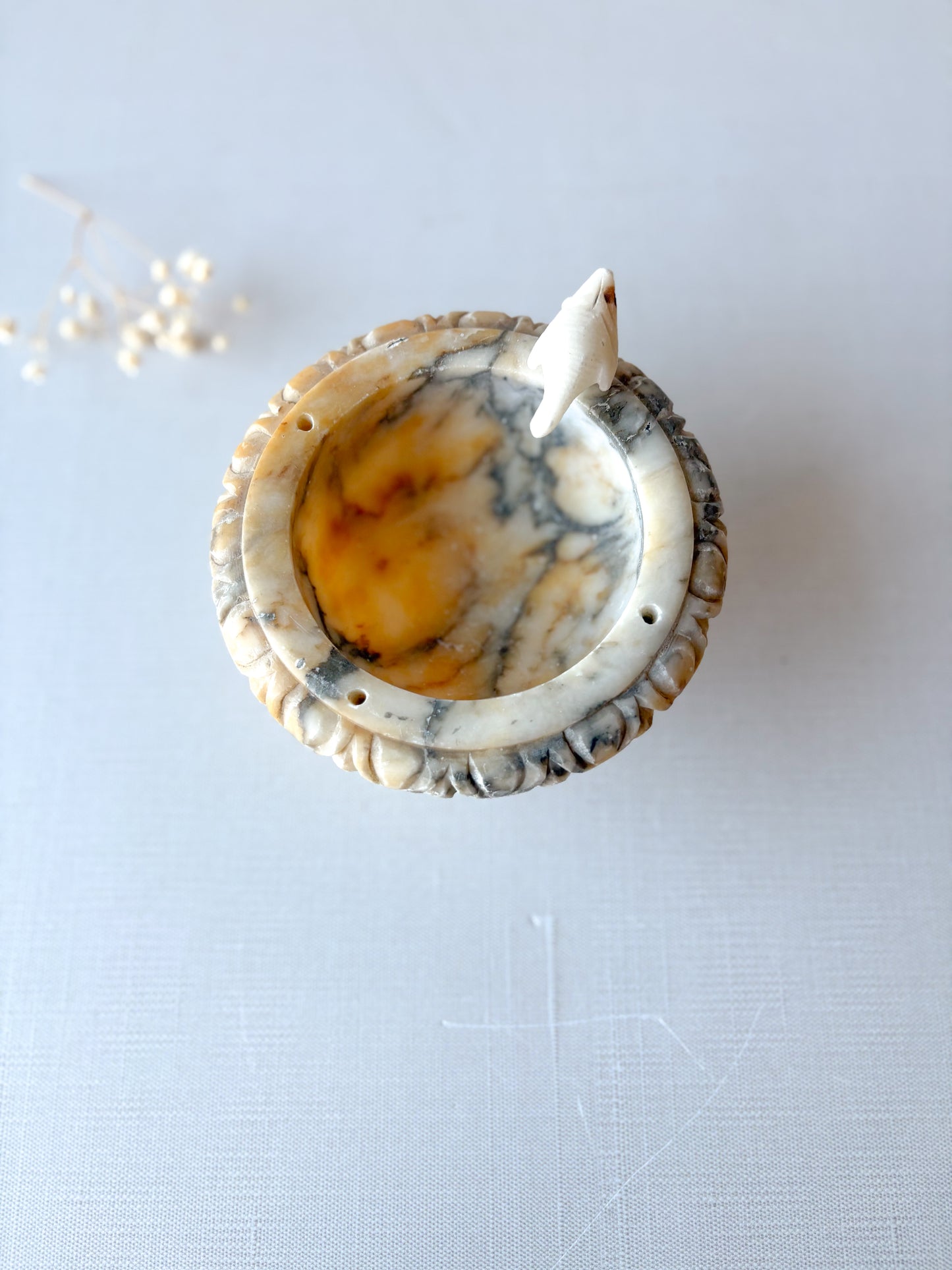 Alabaster bird bath