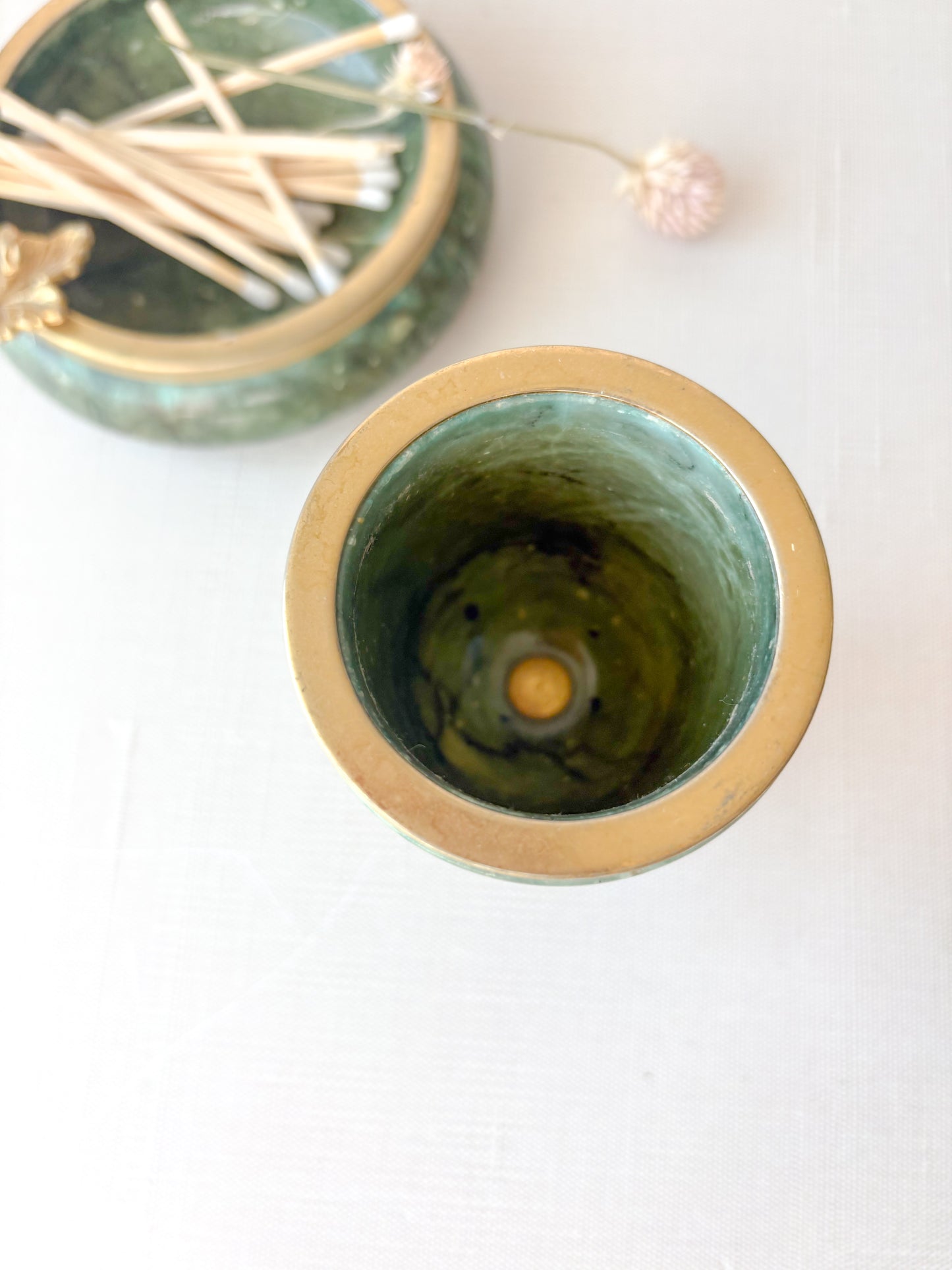 Green alabaster smoking set