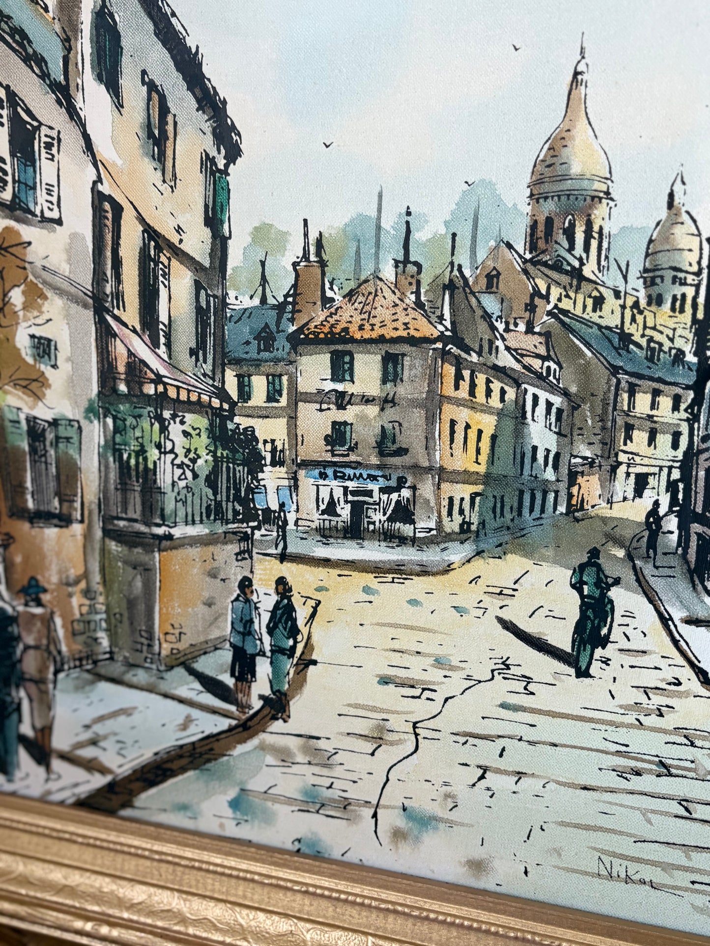 Vintage cityscape painting