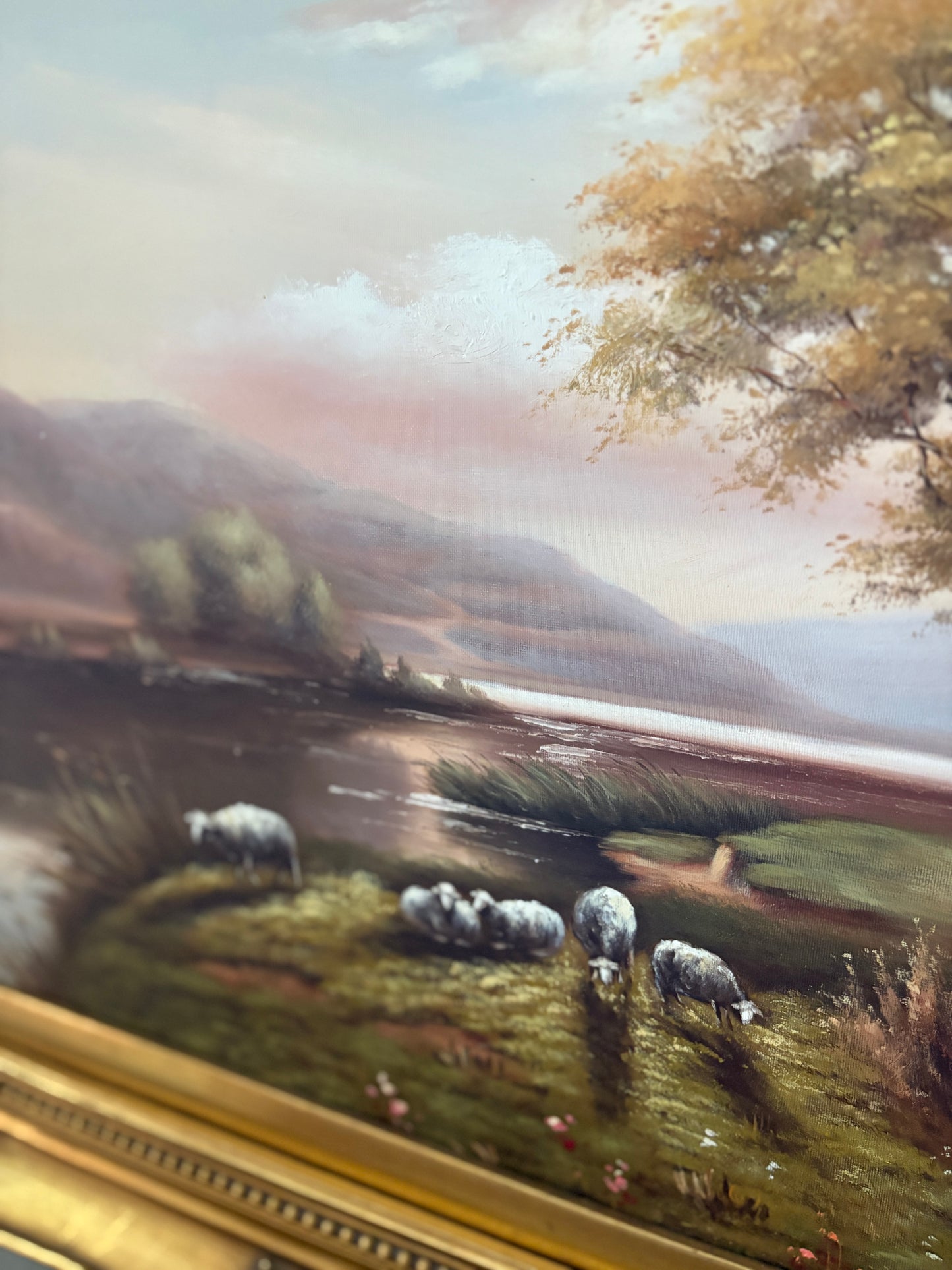 Vintage sheep painting