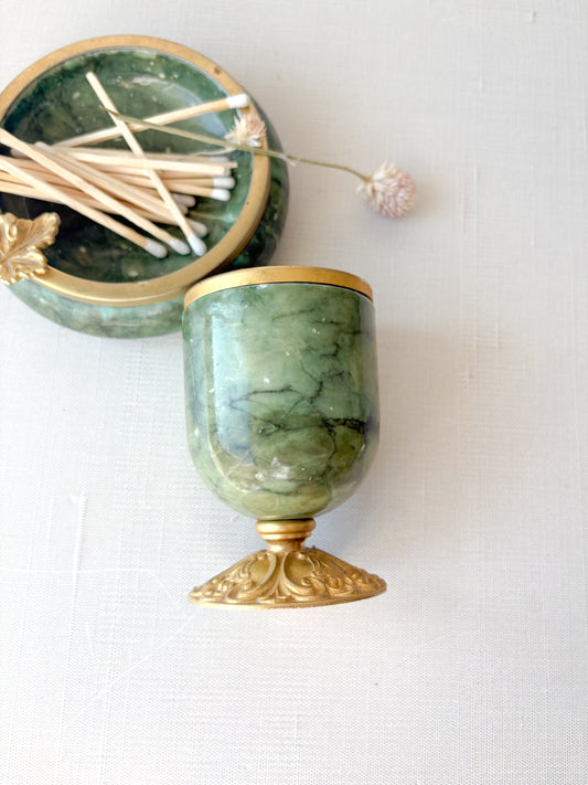 Green alabaster smoking set