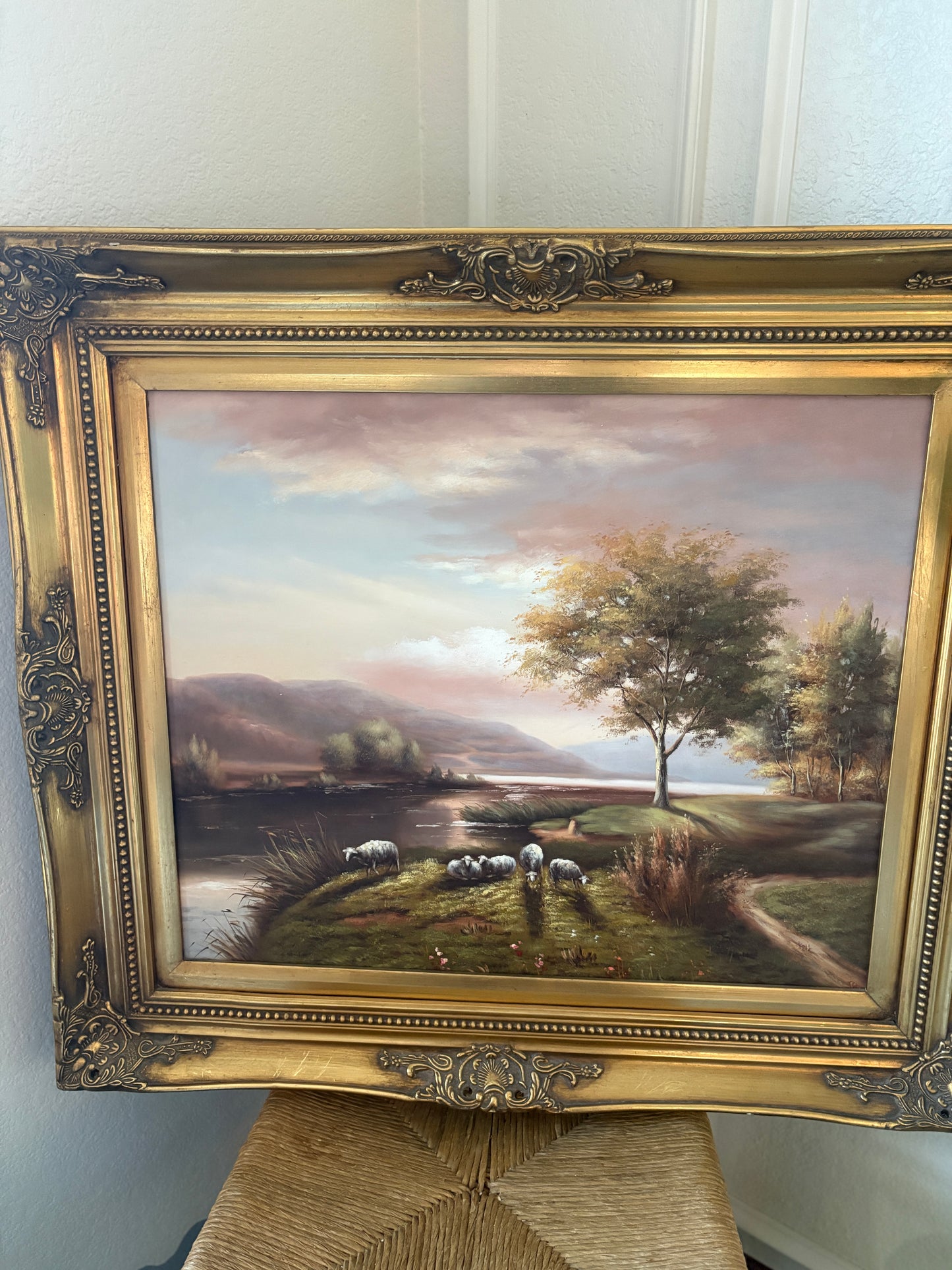 Vintage sheep painting