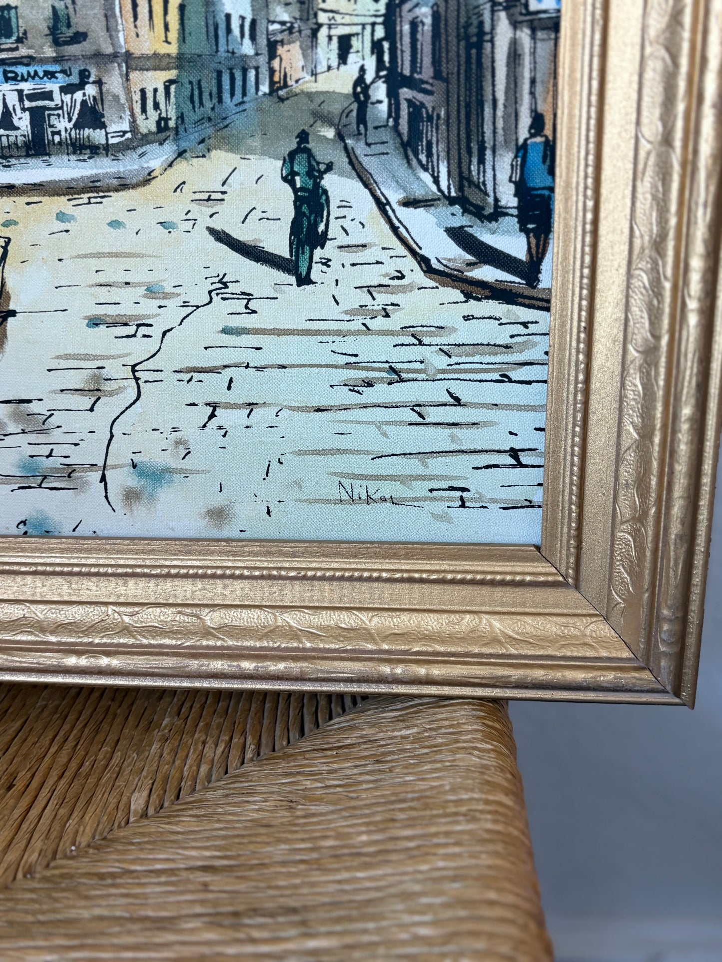 Vintage cityscape painting