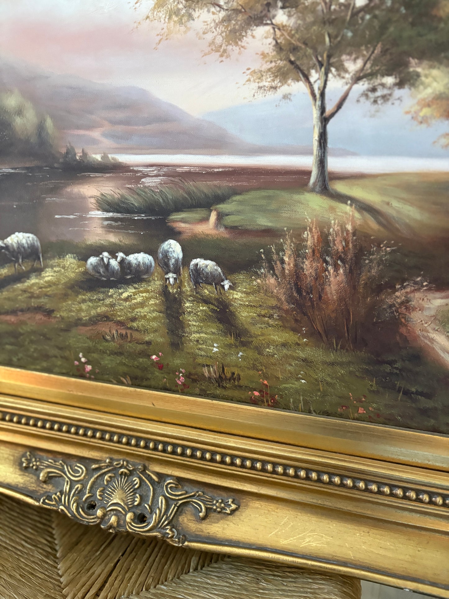 Vintage sheep painting