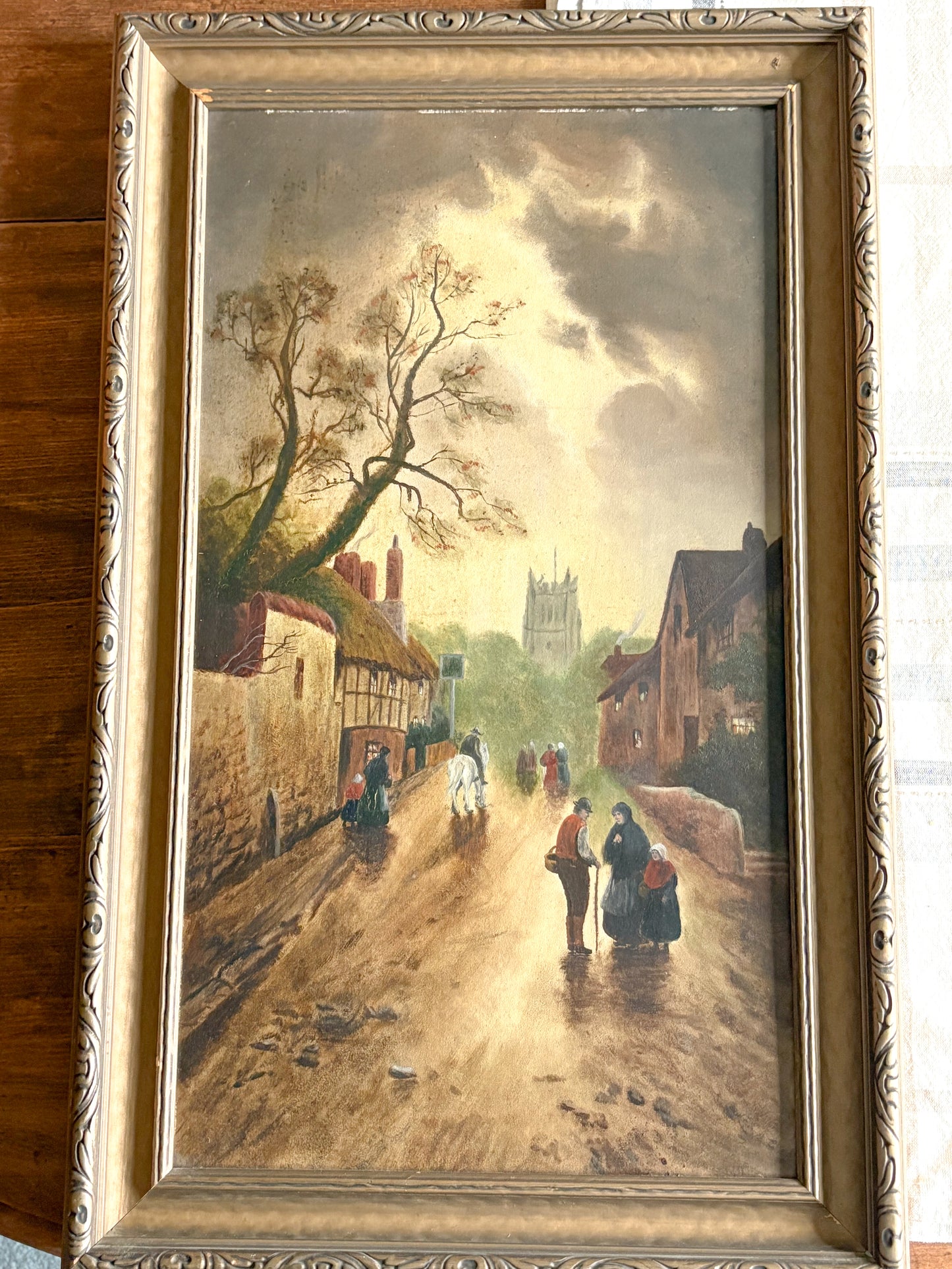 Antique Village Painting