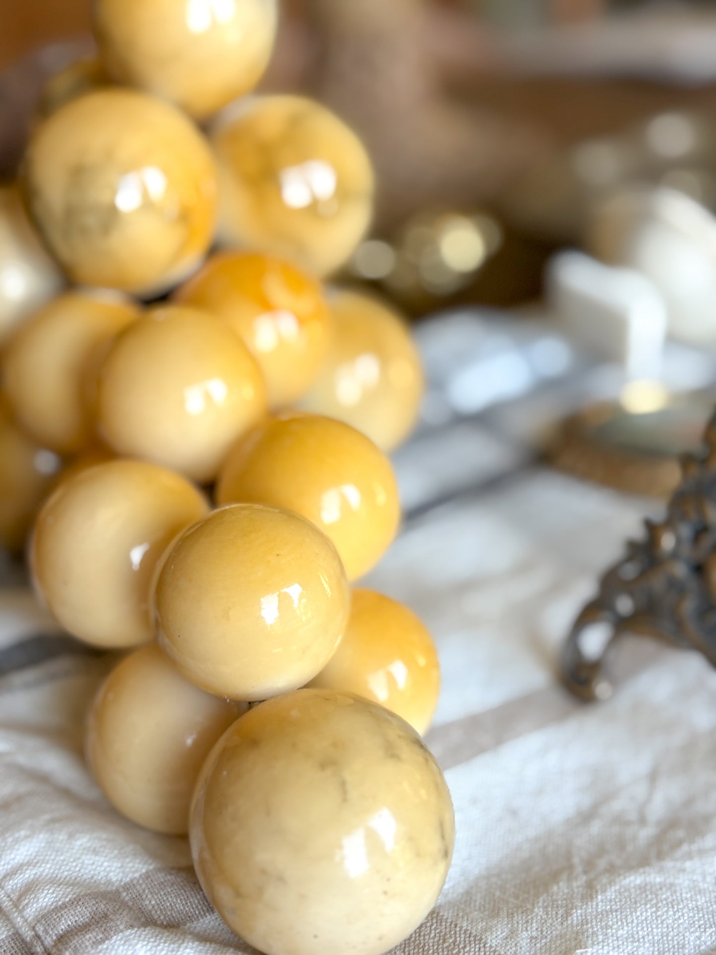 15" Vintage alabaster grapes