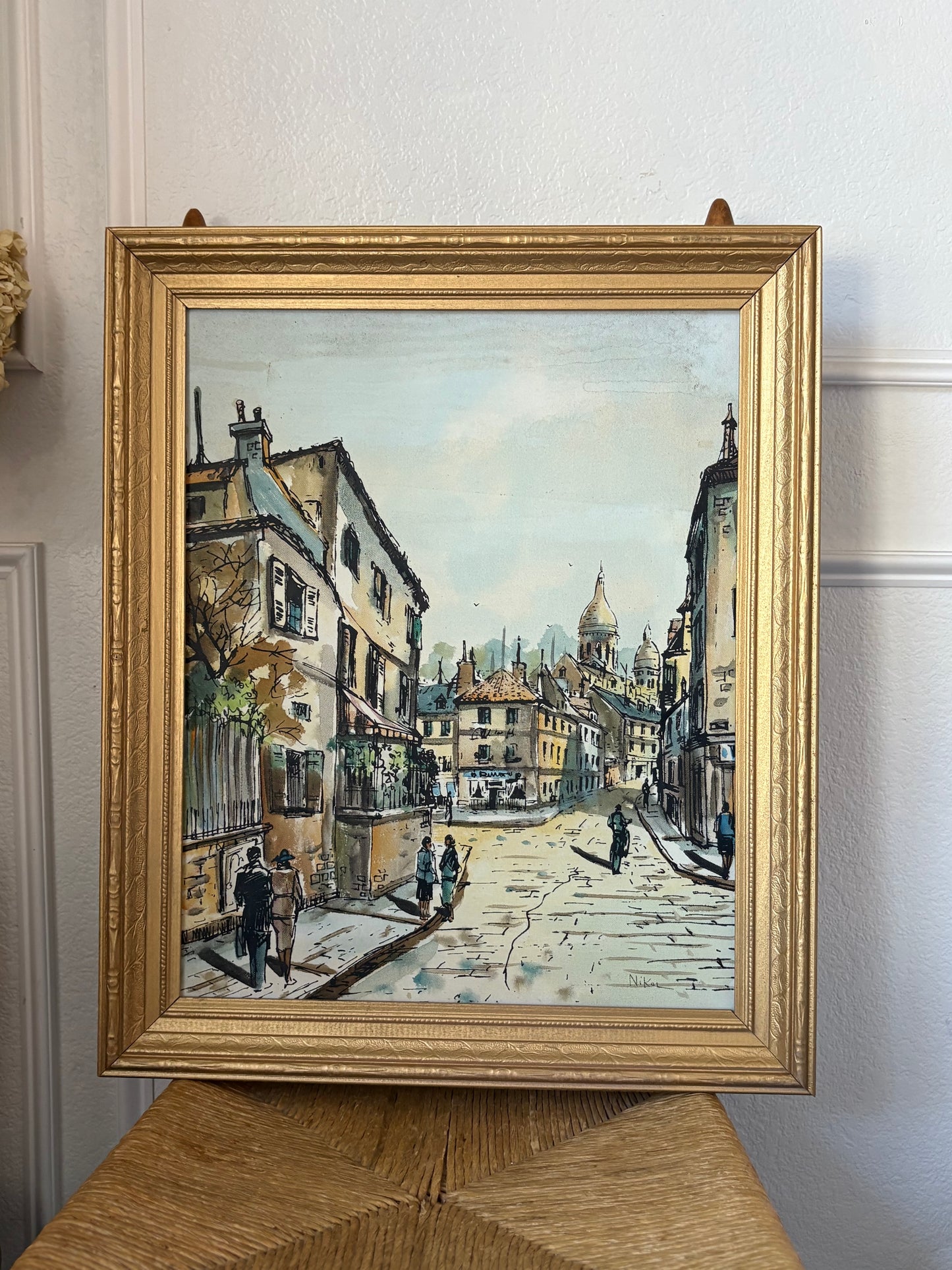 Vintage cityscape painting