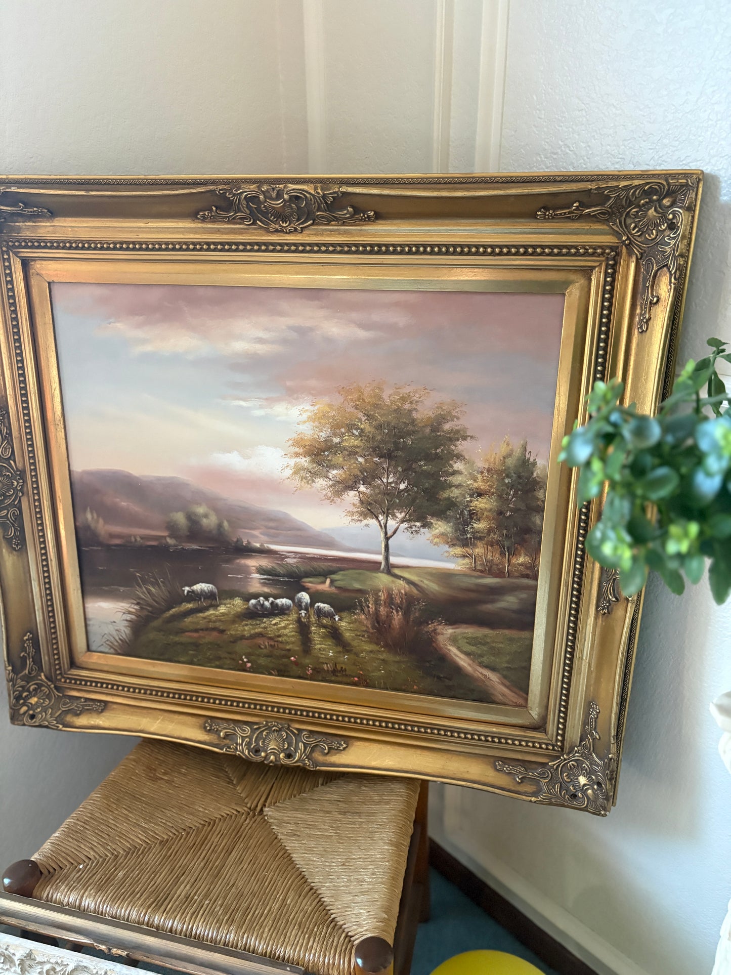Vintage sheep painting