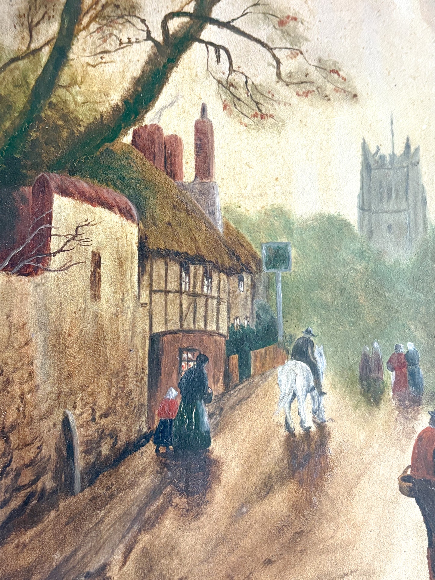 Antique Village Painting