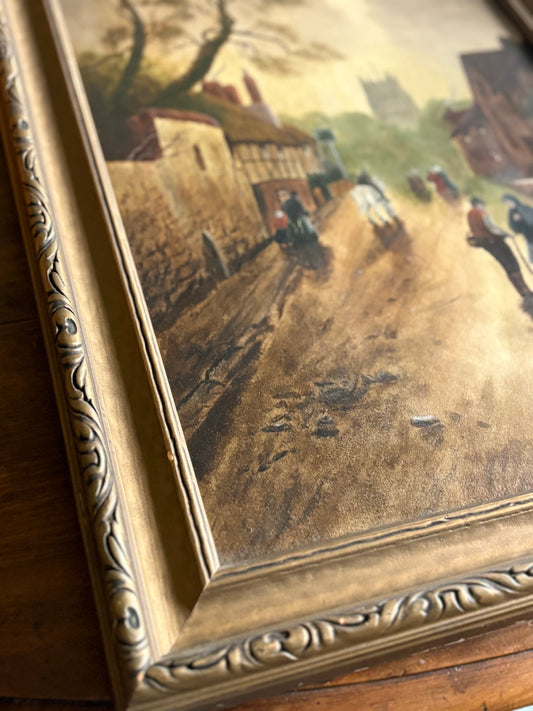 Antique Village Painting