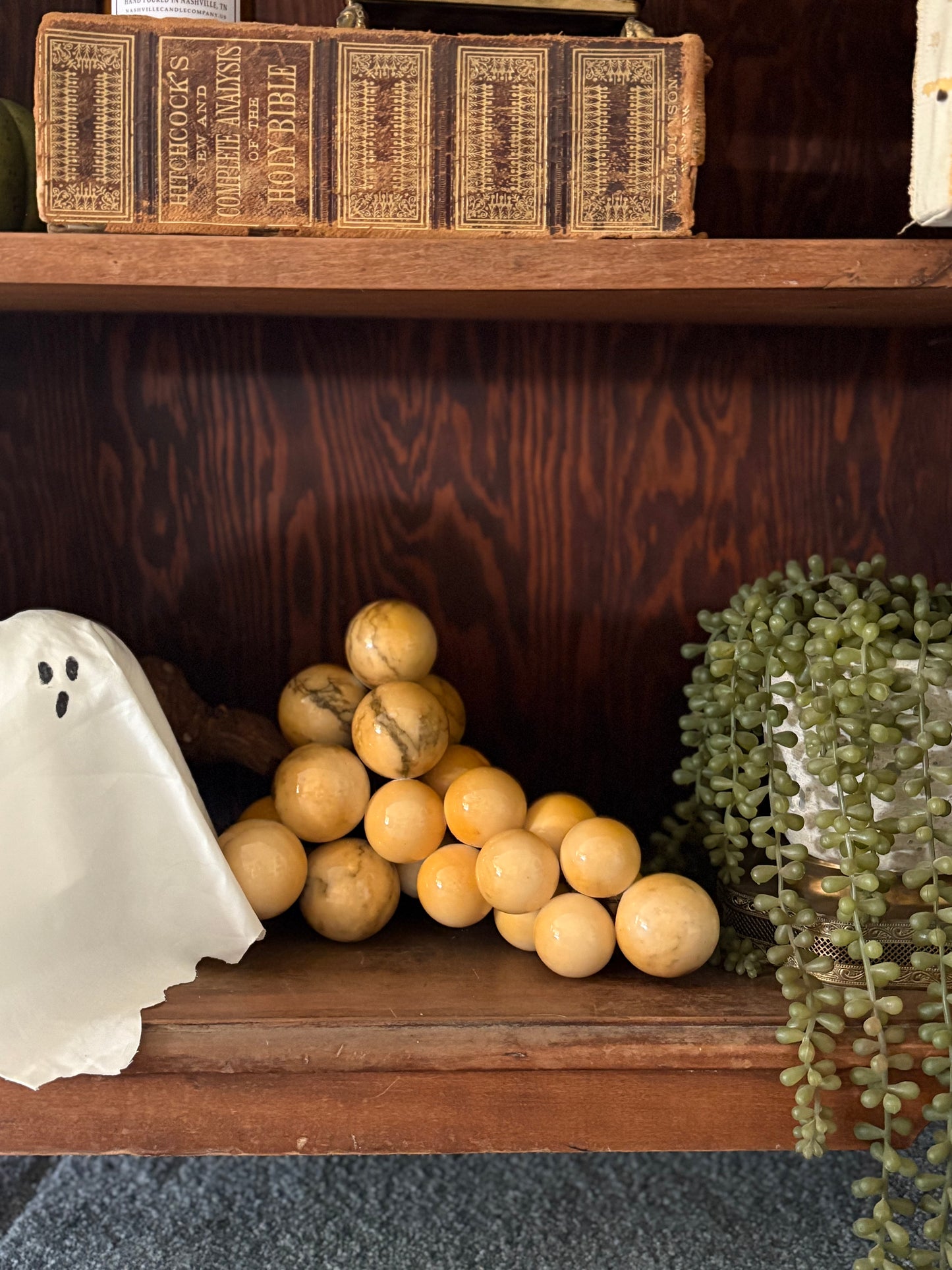 15" Vintage alabaster grapes