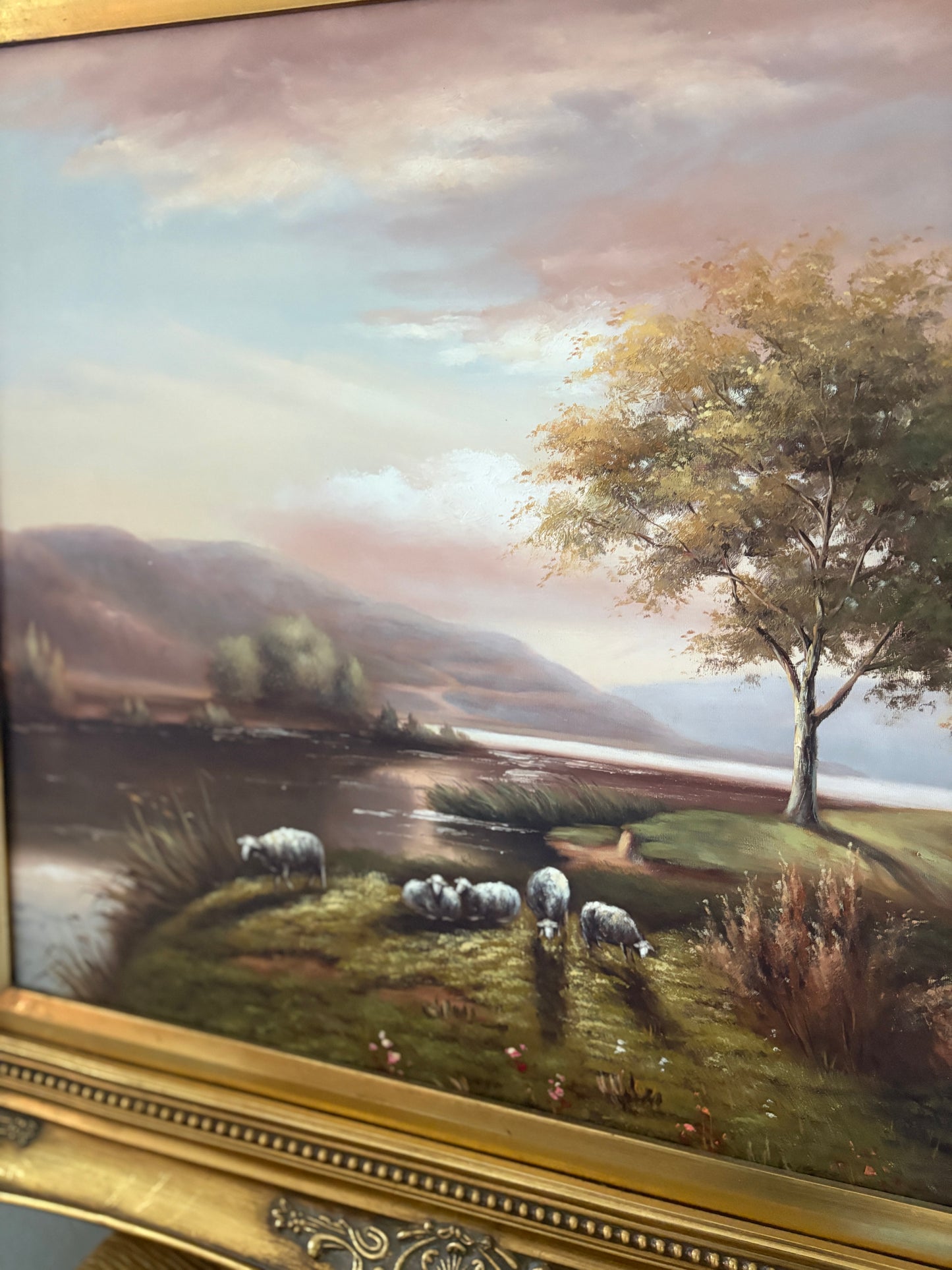 Vintage sheep painting