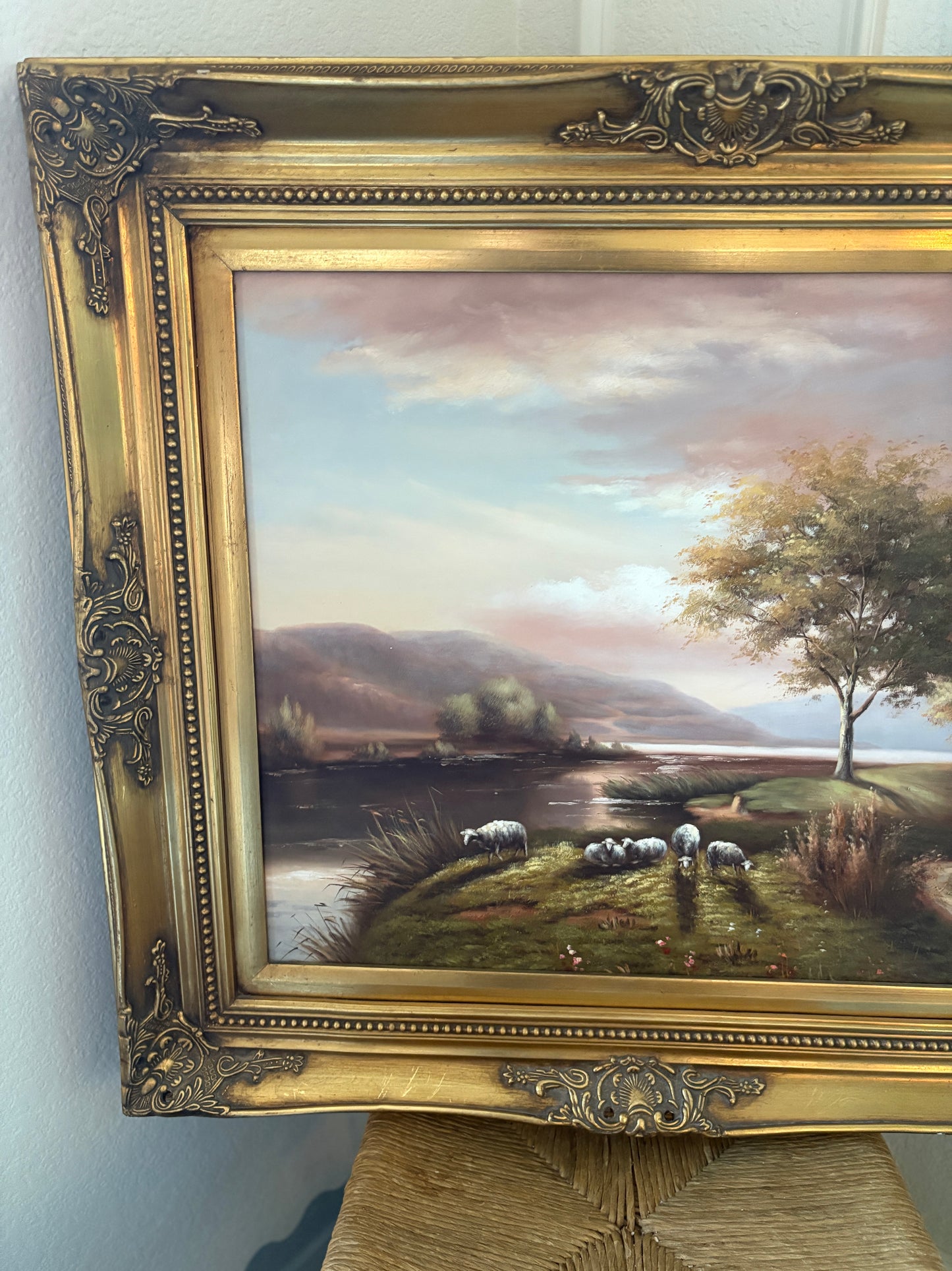 Vintage sheep painting