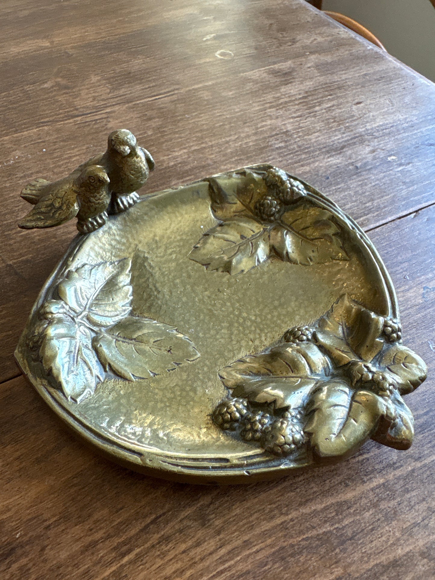 Brass bird dish