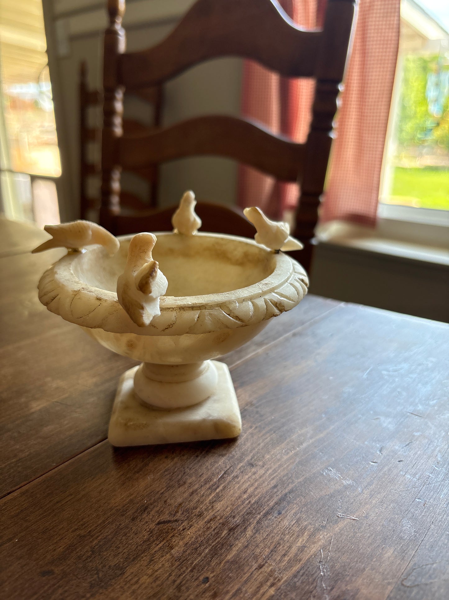 Alabaster bird bath