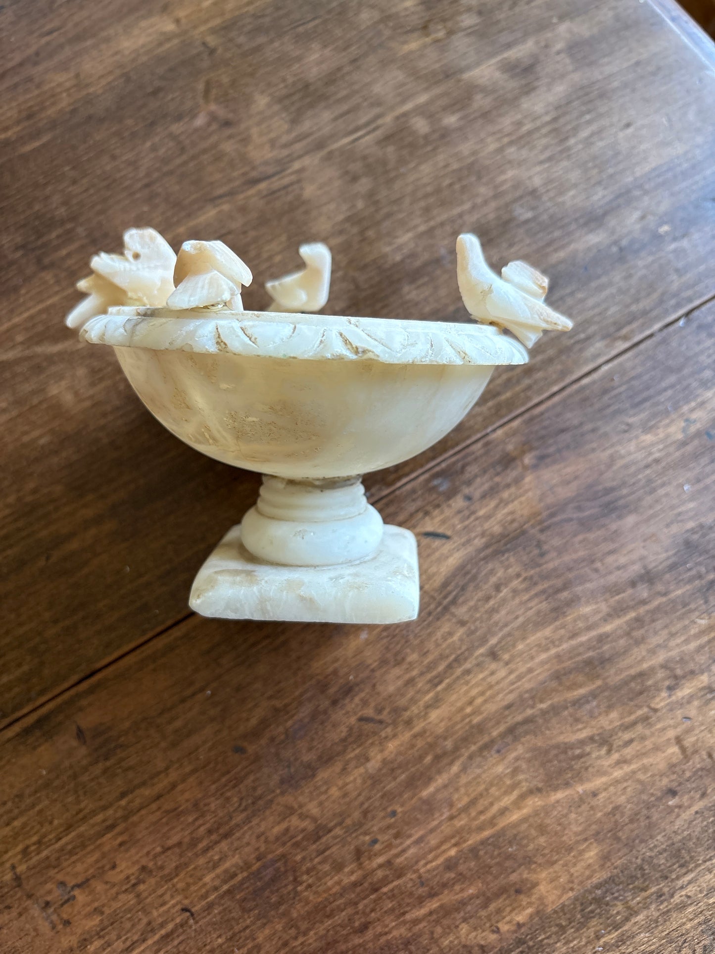 Alabaster bird bath