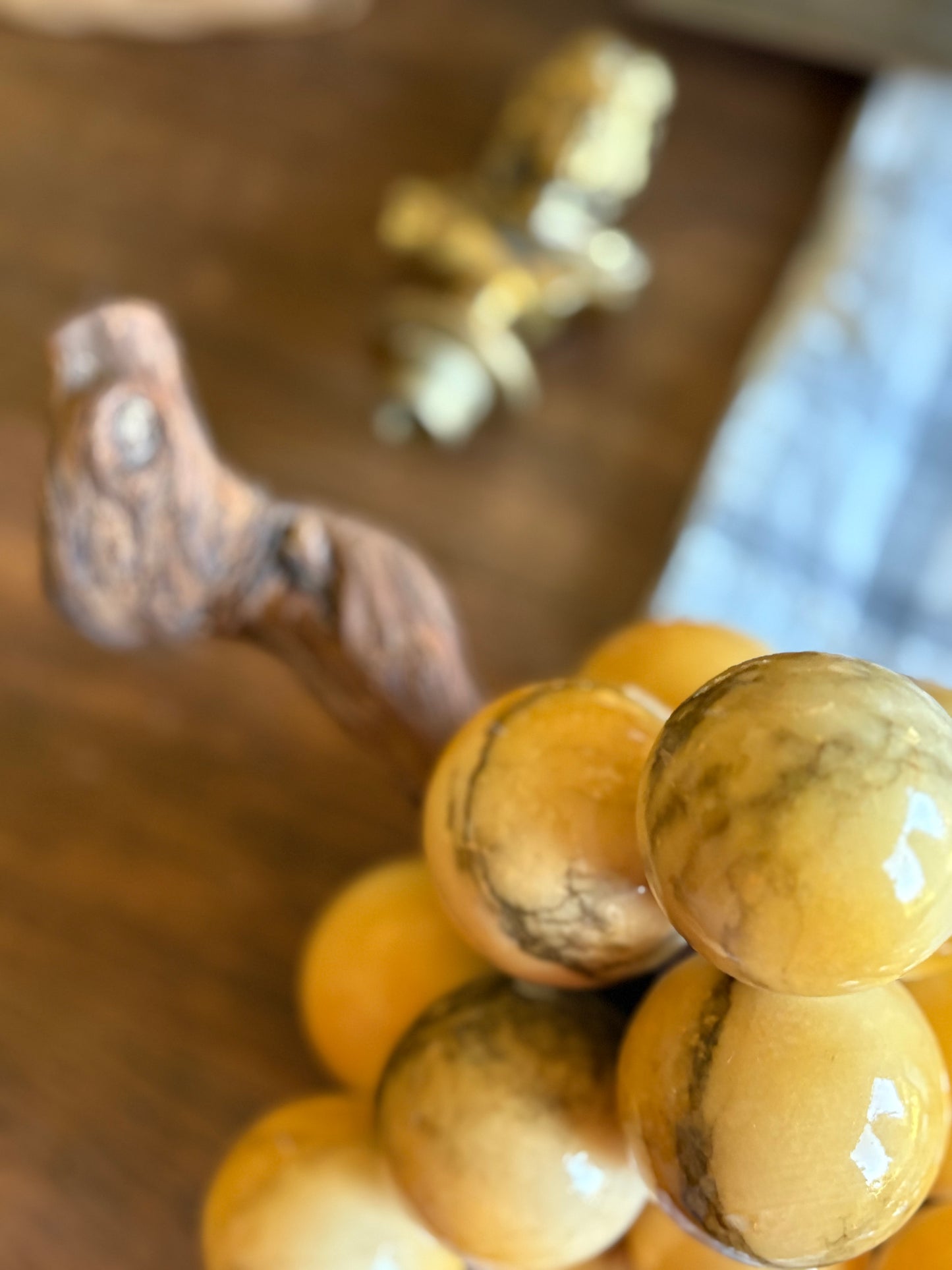 15" Vintage alabaster grapes