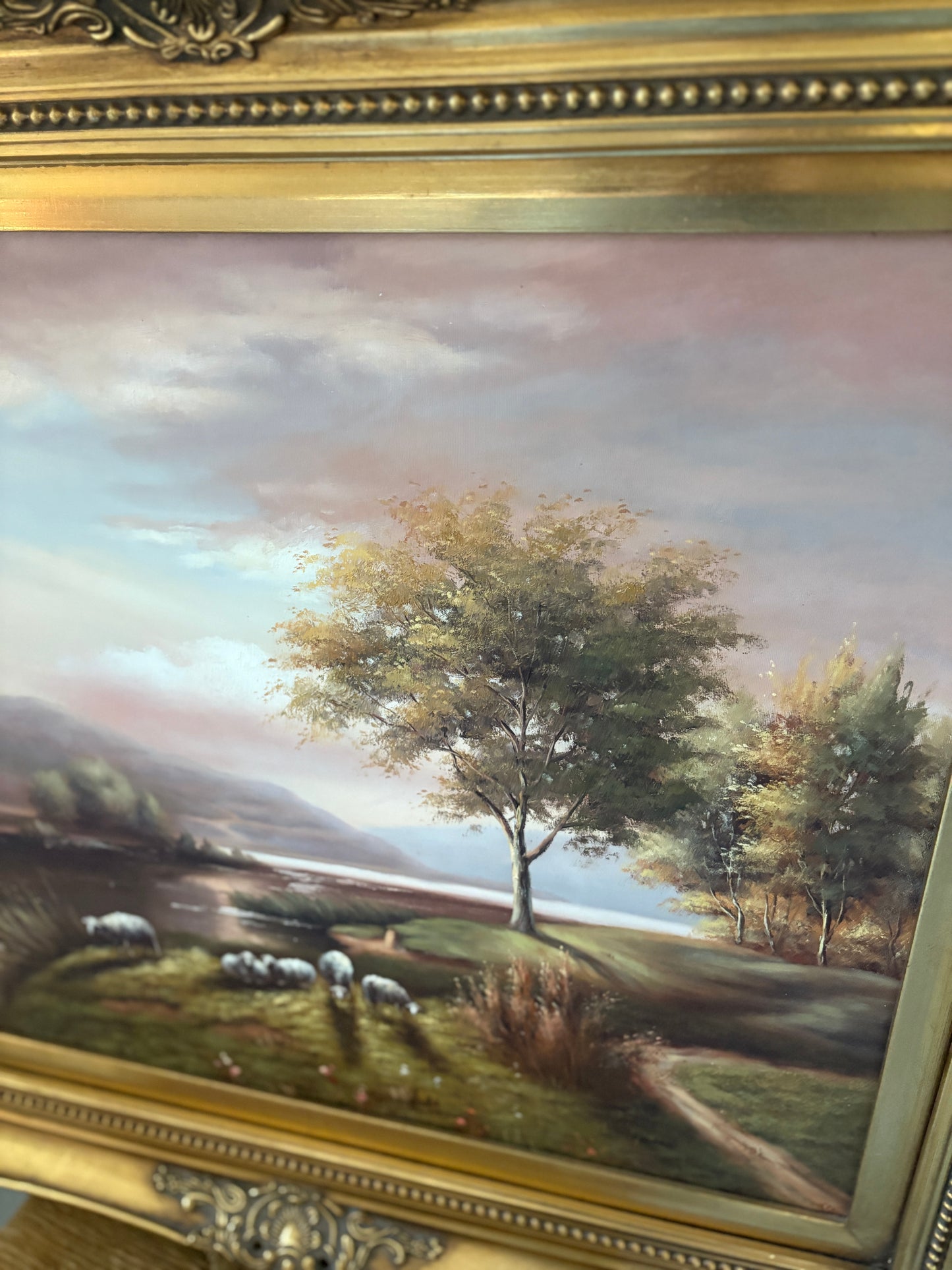 Vintage sheep painting