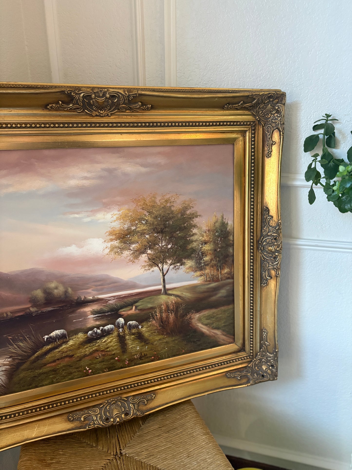 Vintage sheep painting
