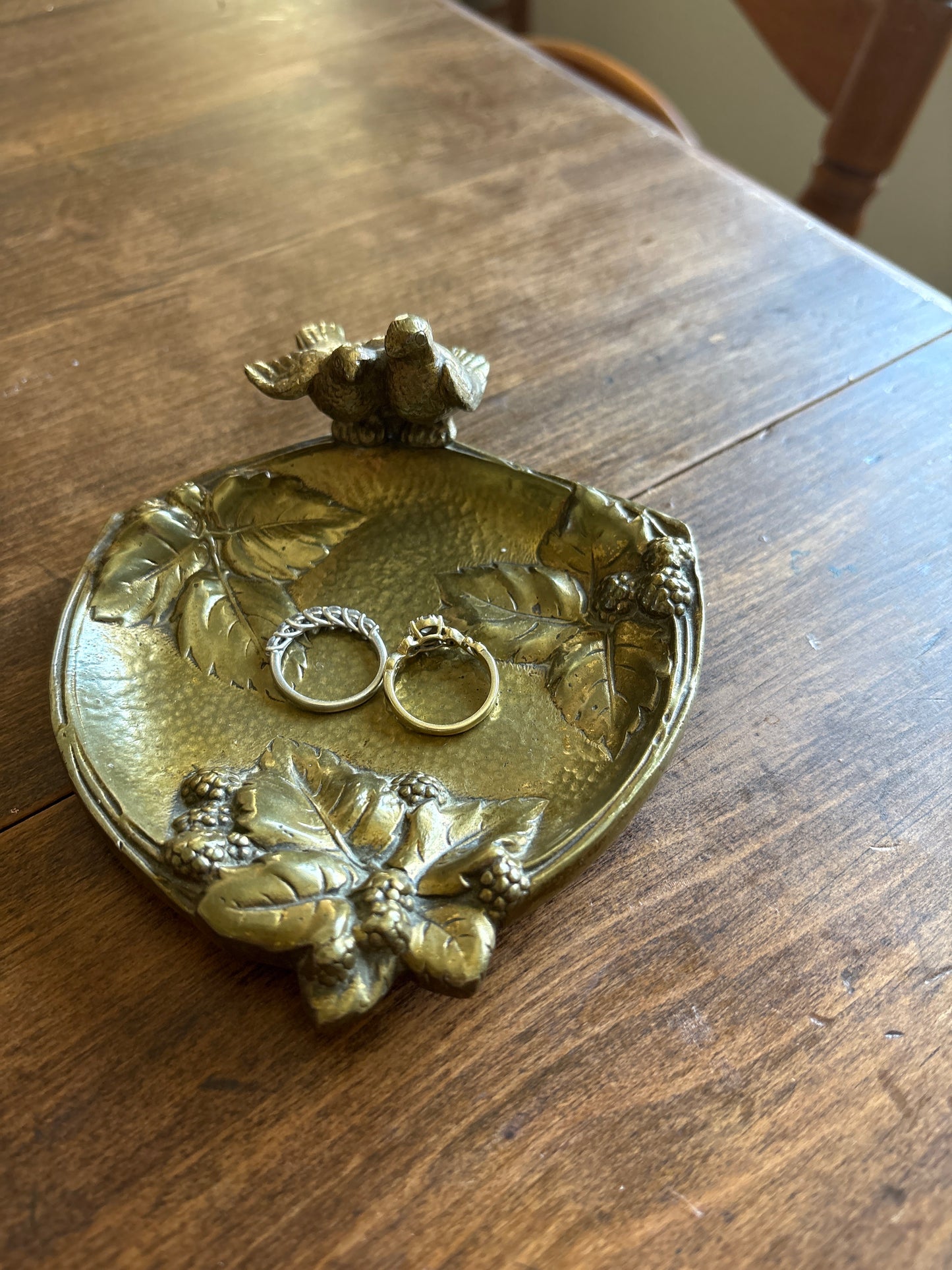 Brass bird dish